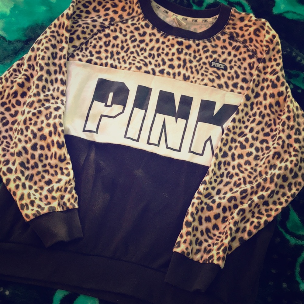 Leopard Print Victoria’s Secret Pink Sweater